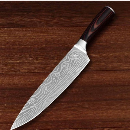 Damascus Pattern Slicing Knife 7Cr17 Stainless Steel Razor Sharp Kitchen Knife