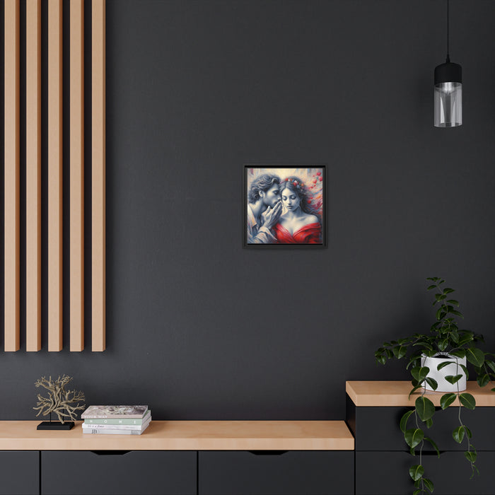 Whispering Elegance: Sustainable Canvas Art in Black Pinewood Frame - Eco-Friendly Home Decor