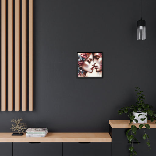 Elegant Love - Artistic Black Wood Framed Canvas Art