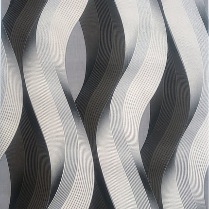 Peekaboo Studio 3D Abstract Wave Pattern PVC Wallpaper - Durable & Sty