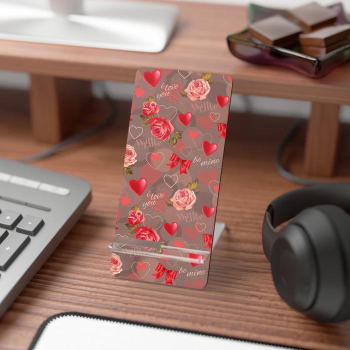 Valentine Text Smartphone Stand: Abstract Geometric Style for Elevated Digital Lifestyle