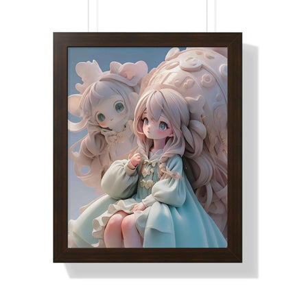 Sustainable Fantasy Anime 3D Girls Vertical Wall Art - Premium Framed Poster Decor
