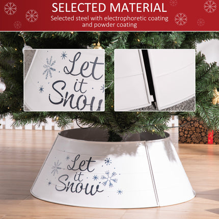 Homcom Steel Christmas Tree Collar - 26" White Ring Skirt Decoration
