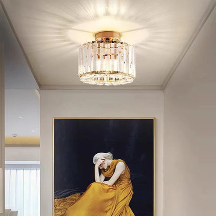 Crystal Light Luxury Home Decoration Balcony Light With Three Color Dimming