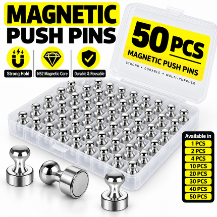 Super Strong Neodymium Magnet Pushpins - 1 to 50 Pcs Set