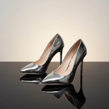 Peekaboo Studio Pointed Slip-On Stiletto Heels with High-Grade Comfort