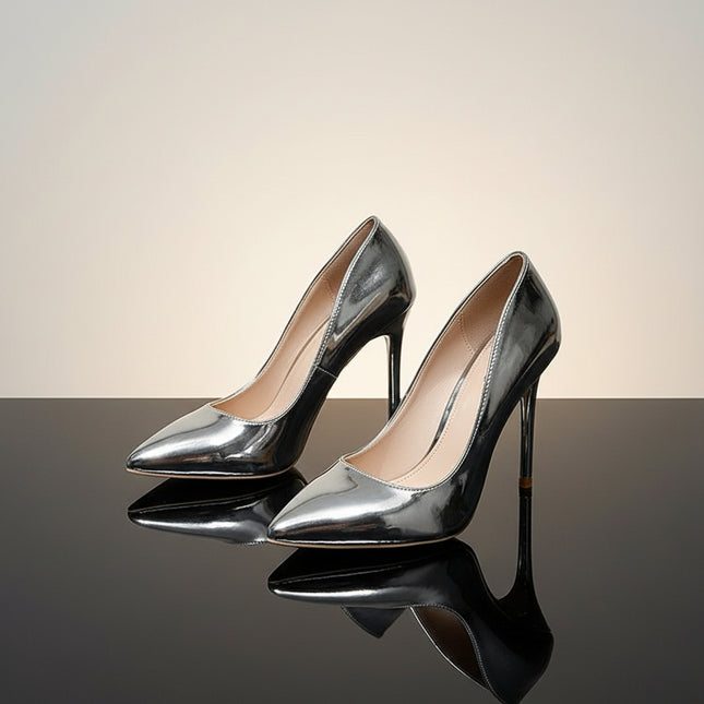Peekaboo Studio Pointed Slip-On Stiletto Heels with High-Grade Comfort