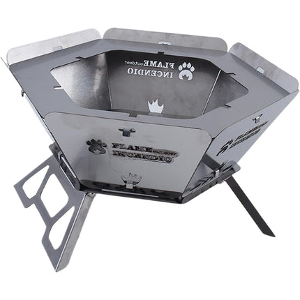 Portable Hexagonal Charcoal Grill And Outdoor Fire Pit For Camping And BBQ