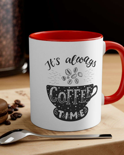 Personalized Colorful Ceramic Coffee Mug - 11oz Two-Tone Design