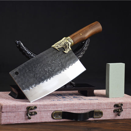Nonstick Meat Chopping Knife With Rosewood Handle And Copper Fittings