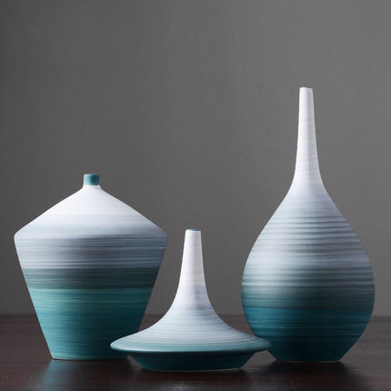 Modern Minimalist Ceramic Vase Handmade Abstract Painted Pottery Decoration
