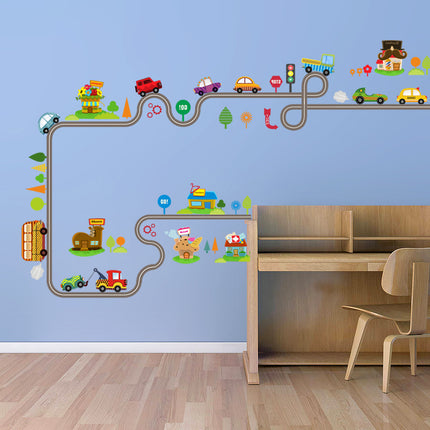 Peekaboo Studio Cartoon Car Wall Sticker - Removable & Easy to Apply