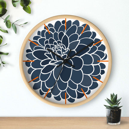 Elegant Dahlia Wooden Wall Clock by Maison d'Excellence - Timeless Sophistication