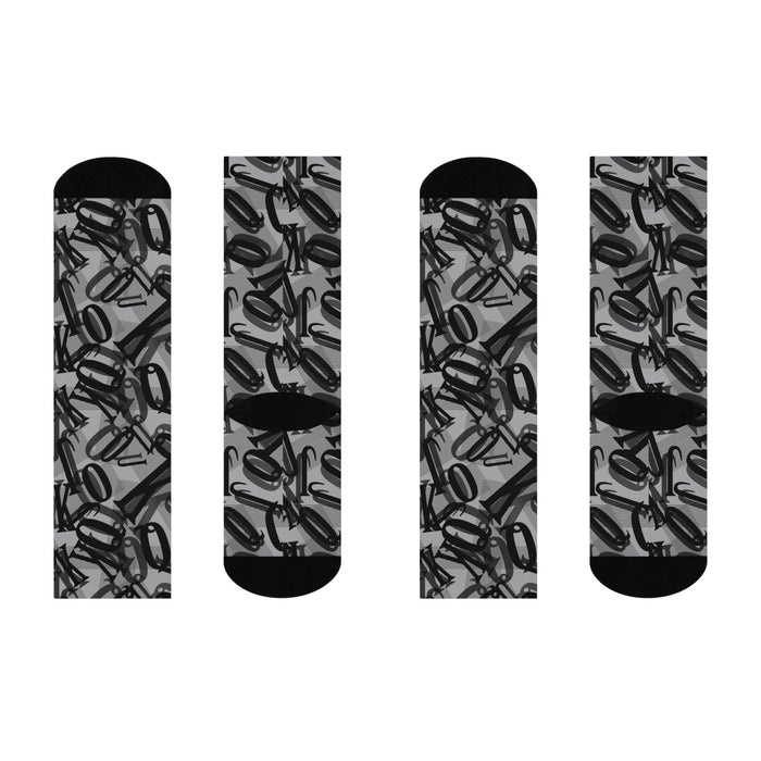 Trendy Unisex Tartan Crew Socks for Sizes 12 and Below