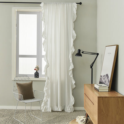 Pleated Ruffle Semi-Blackout Curtain – Cotton, 3 Colours, 7 Lengths