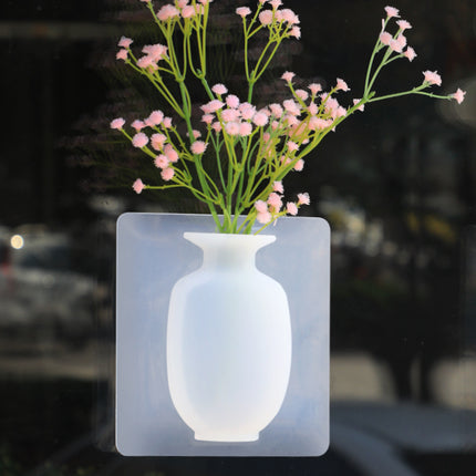 Silicone Wall Hanging Vase Set White Pink Blue 150mm Square