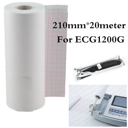 ECG Paper Roll 210mm By 20m For CONTEC ECG1200G ECG1212G E12 E18M