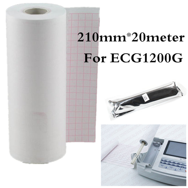 ECG Paper Roll 210mm By 20m For CONTEC ECG1200G ECG1212G E12 E18M