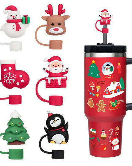 New Christmas Straw Dust Cover 10mm Cup Accessories