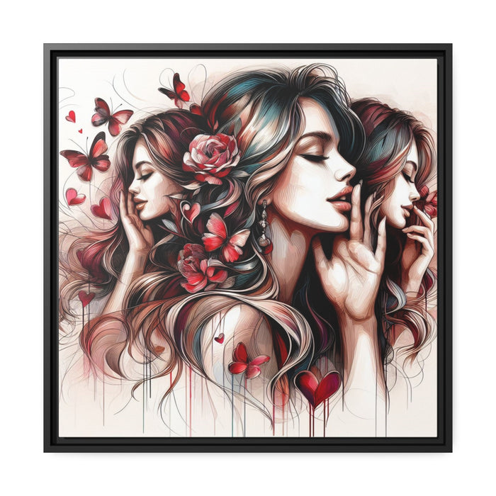 Elegant Whisper - Valentine Matte Canvas Art Piece with Black Pinewood Frame