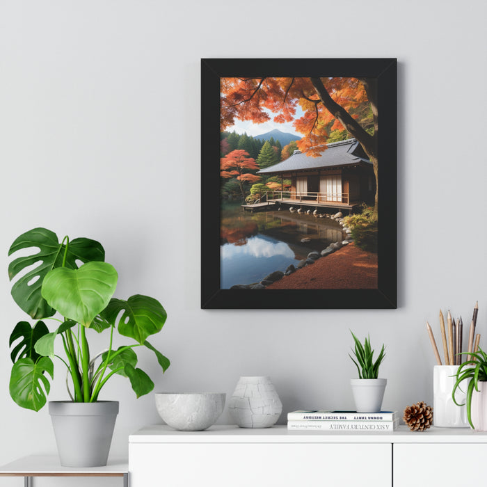 Eco-Friendly Japanese Garden Vertical Poster with Elite Framing - Stylish Sustainable Wall Art