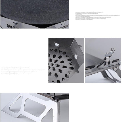 Portable Hexagonal Charcoal Grill And Outdoor Fire Pit For Camping And BBQ
