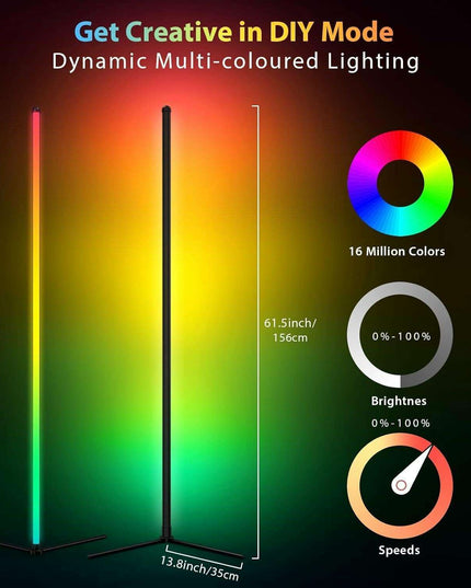 Modern Smart RGB LED Floor Lamp with Music Sync and App Control for Stylish Living Spaces
