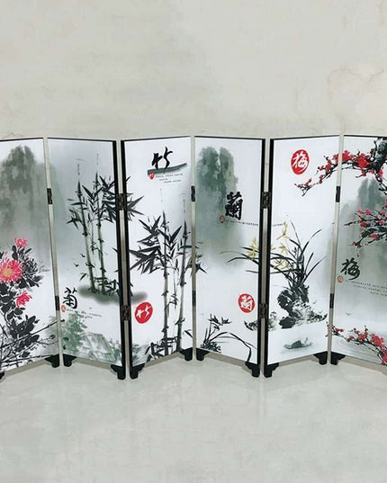 Pastoral Elegance Wooden Folding Room Partition