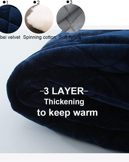 Men's Luxury Terry Plaid Winter Robe - Botanica Collection