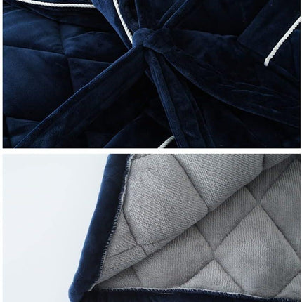 Men's Luxury Terry Plaid Winter Robe - Botanica Collection