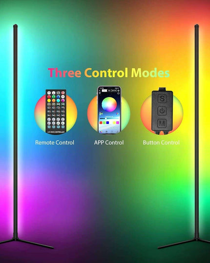 Modern Smart RGB LED Floor Lamp with Music Sync and App Control for Stylish Living Spaces
