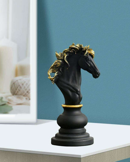 Artisan Golden Chess Sculpture: A Handcrafted Masterpiece in Resin