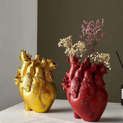 Anatomical Heart Artistry Resin Vase - Unique Home Accent Decor