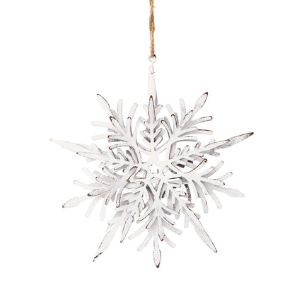 Room and Decor Set of 6 Iron Snowflake Ornaments - Festive Holiday Dec