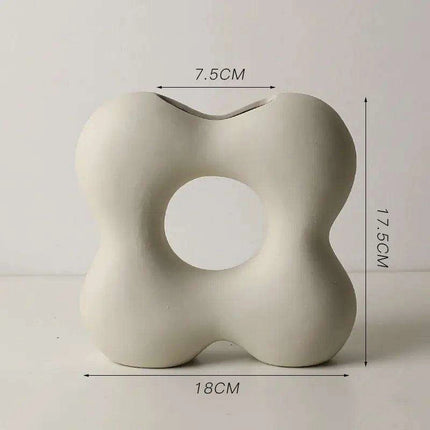 Sleek White Twisted Tube Ceramic Vase for Contemporary Decor