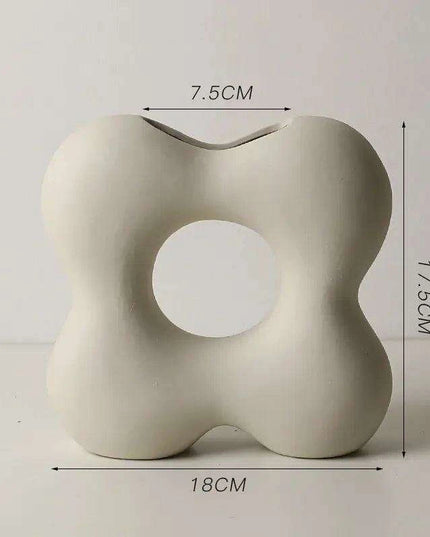 Sleek White Twisted Tube Ceramic Vase for Contemporary Decor