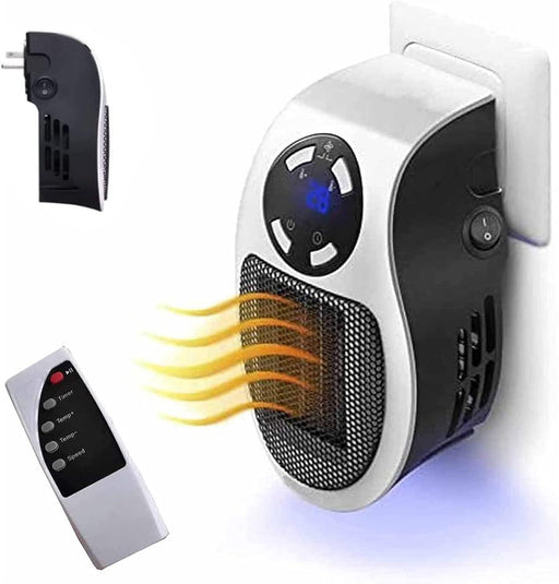 500W Ceramic Fan Heater with Remote Control - Energy Efficient Indoor Heater for Home, Office