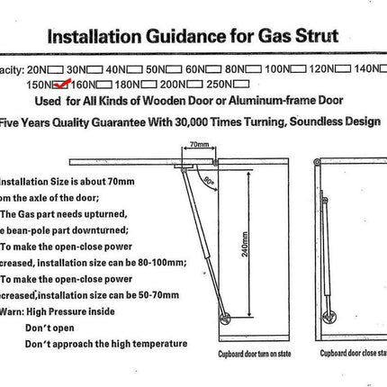 Revolutionary Hydraulic Gas Spring Stay Kit for Smooth Cabinet Door Operation