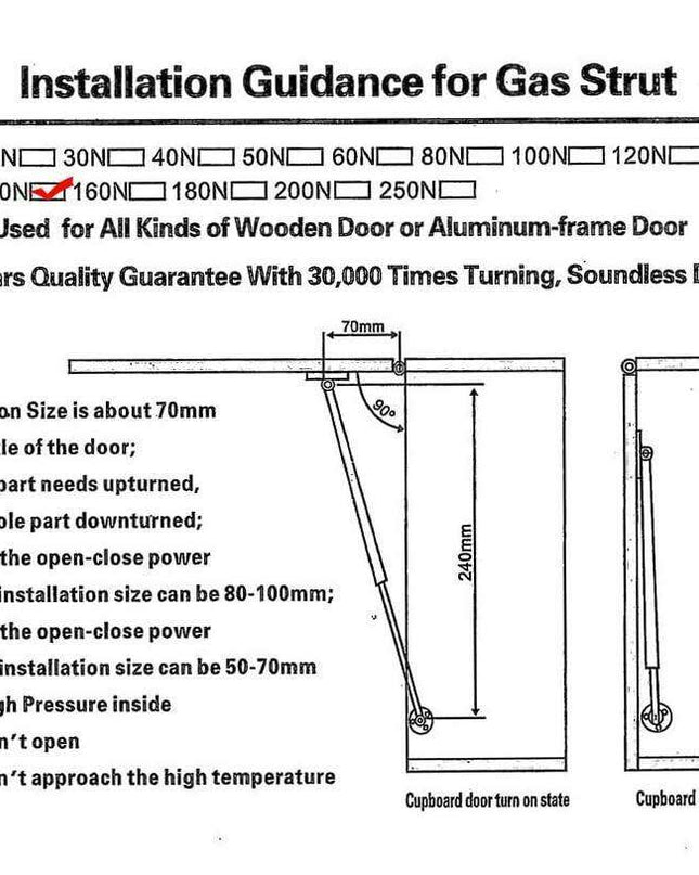 Revolutionary Hydraulic Gas Spring Stay Kit for Smooth Cabinet Door Operation