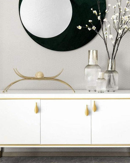 Nordic Elegance Solid Brass Gold Leaf Cabinet Knob - Enhance Your Home Aesthetics