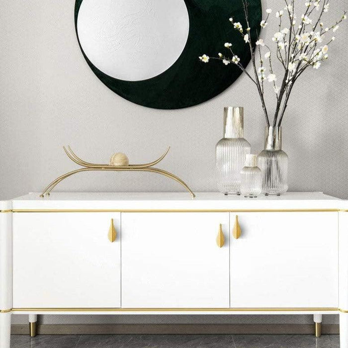 Luxurious Nordic Gold Leaf Solid Brass Cabinet Knob - Enhance Your Space with Opulence