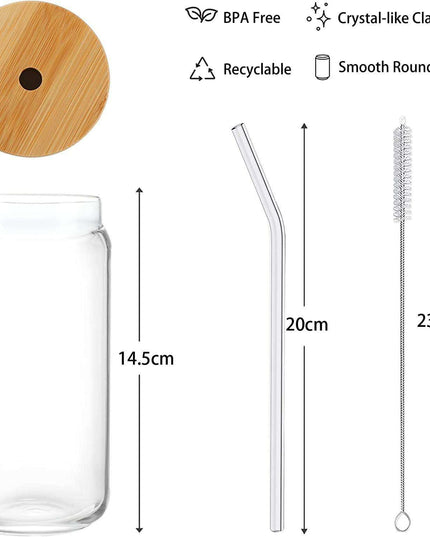 Elegant Can-Shaped Glass Tumbler Set - 4 Premium Cups for Luxurious Beverage Experiences