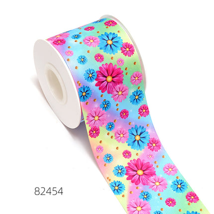 Peekaboo Studio Cartoon Printed Ribbon - Floral Design, 1.5" Wide