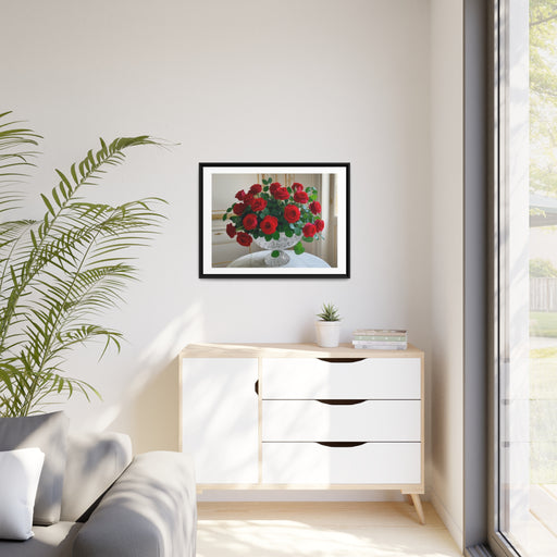 Elite Home Décor: Chic Rose Vase Canvas Print - Elegant Wall Art