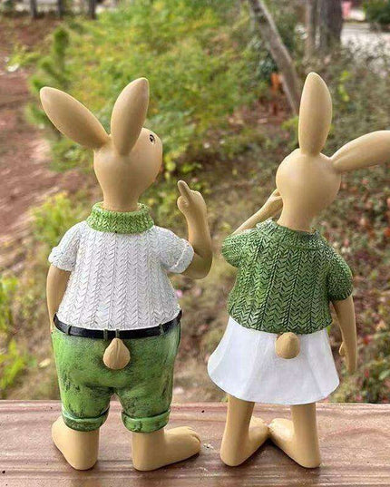 Charming Bunny Resin Sculptures for Enchanting Outdoor Spaces