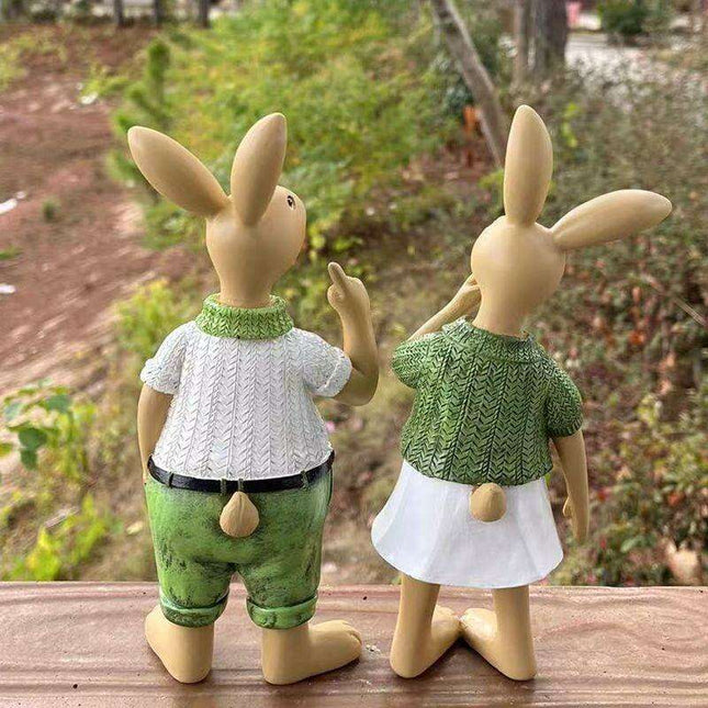 Charming Bunny Resin Sculptures for Enchanting Outdoor Spaces
