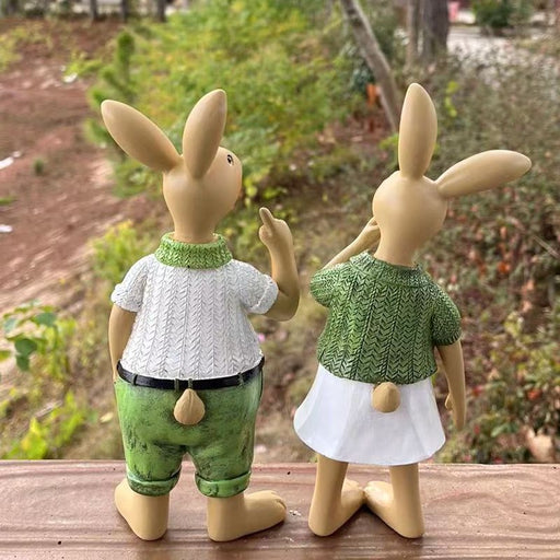 Enchanting Resin Bunny Ornaments for Outdoor Spaces