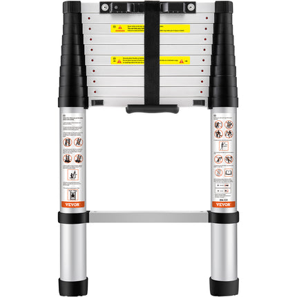 VEVOR 10.5 Ft Telescoping Aluminum Ladder - Portable & Multi-Purpose