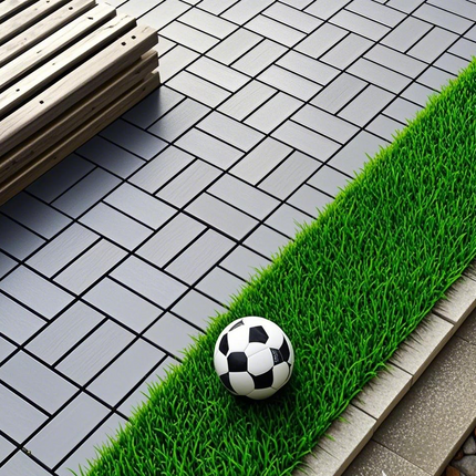 Room and Decor 44 Pack Waterproof Interlocking Deck Tiles - Dark Grey