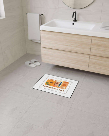 Elegant Vintage Stamp Area Rug with Safety-Enhanced Non-Slip Base